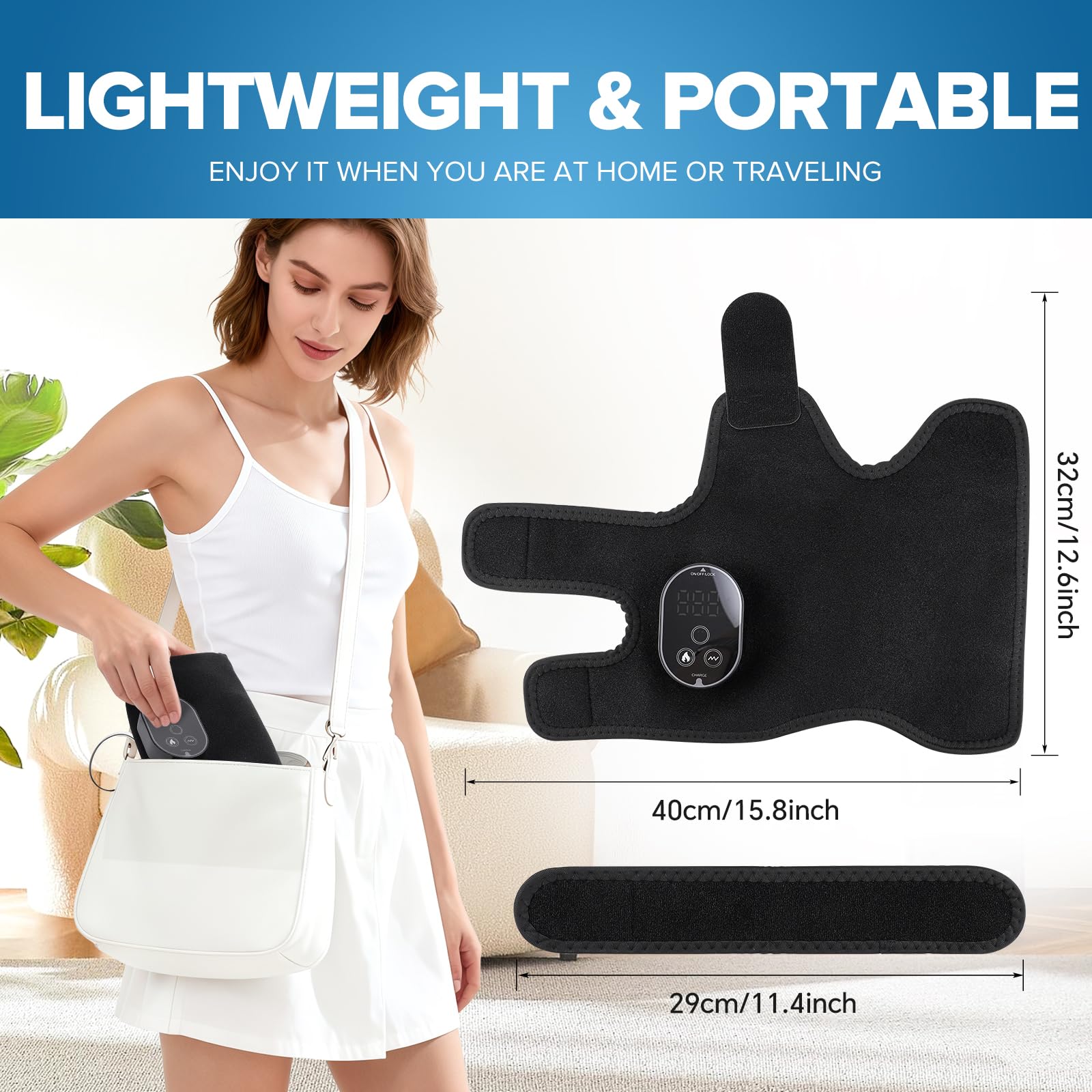 ROMYSE ergonomic wrap design fits the ankle for even heat distribution