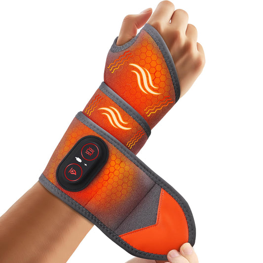 ROMYSE wrist heating pad front view showing compact design and adjustable heat