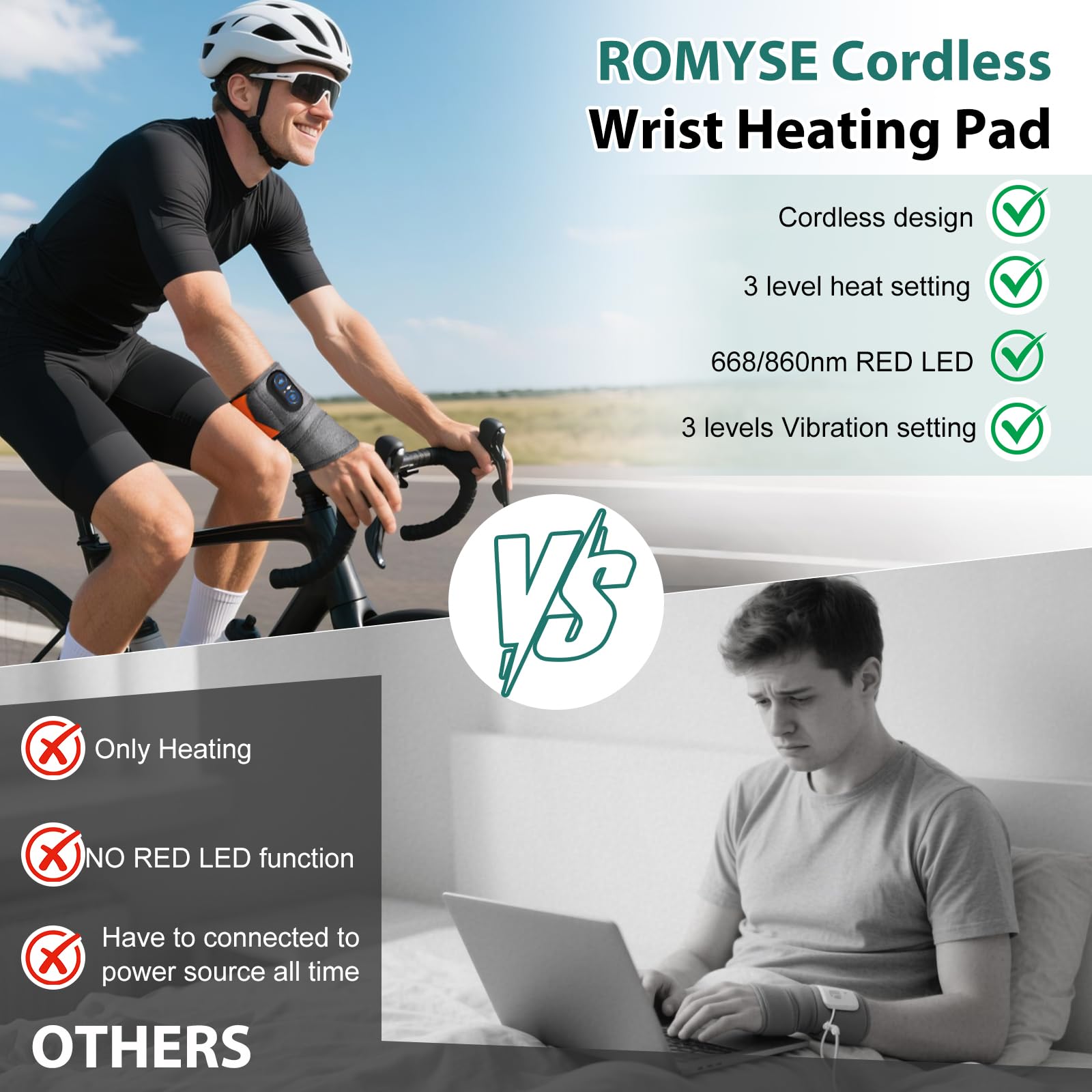 ROMYSE device with visible heat level options for customization