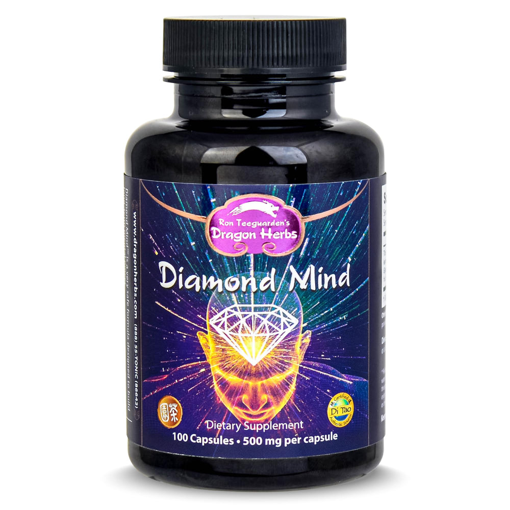 RON TEEGUARDEN'S DRAGON HERBS Diamond Mind bottle supporting memory and focus.