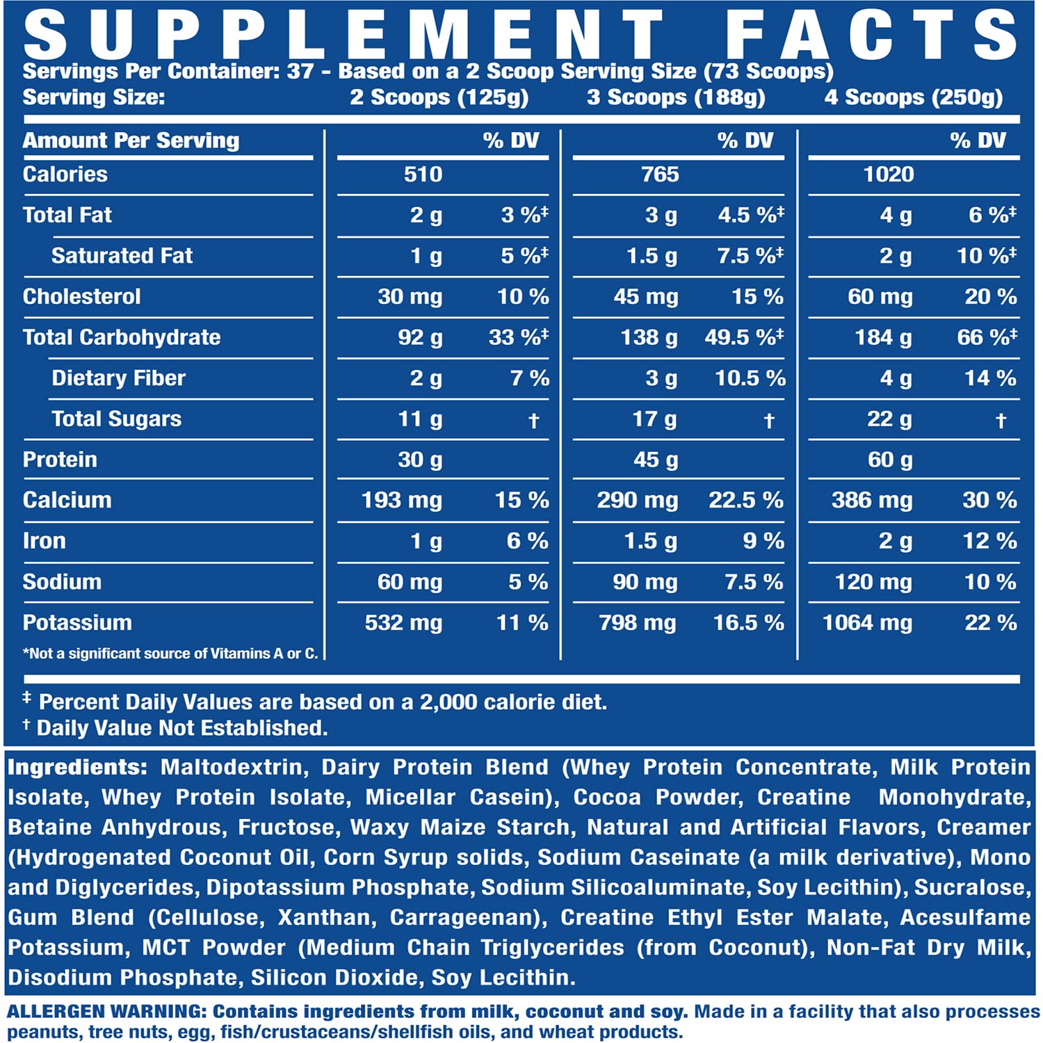 Ronnie Coleman King Mass XL mixing instructions for a smooth shake