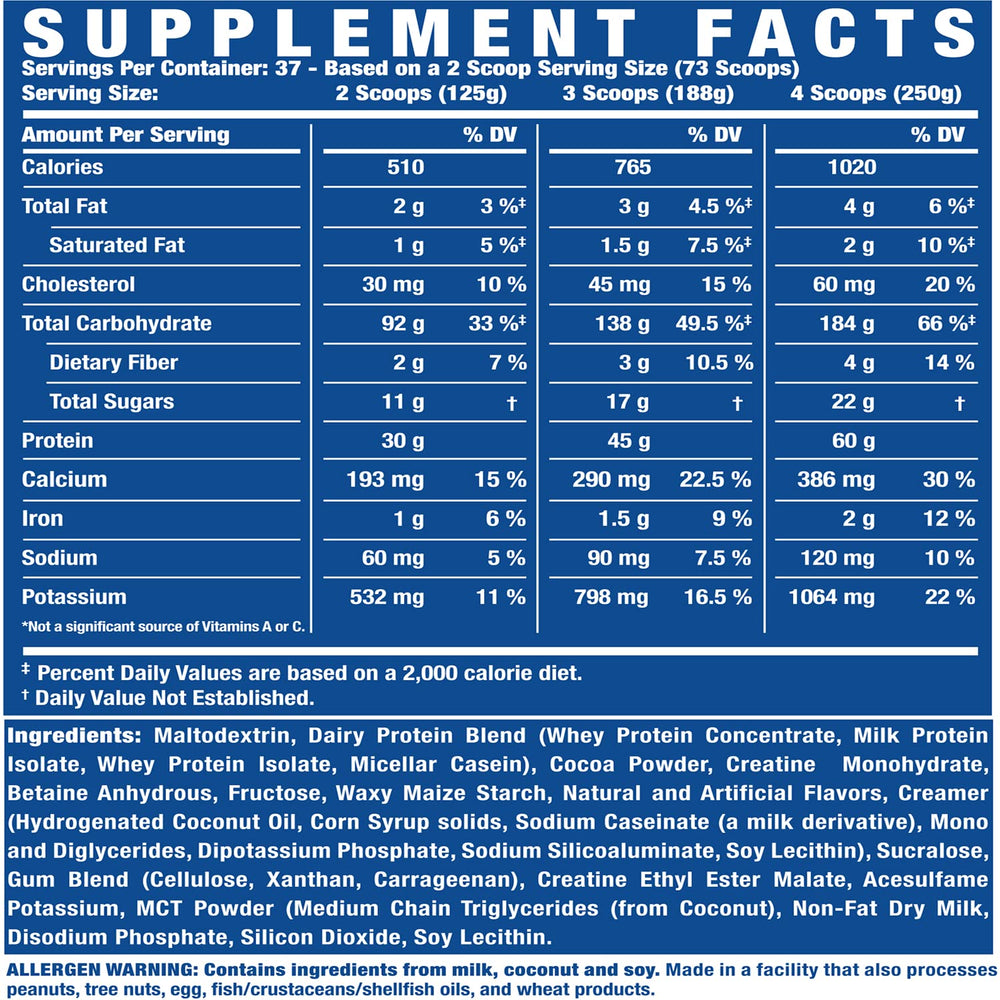 Ronnie Coleman King Mass XL mixing instructions for a smooth shake