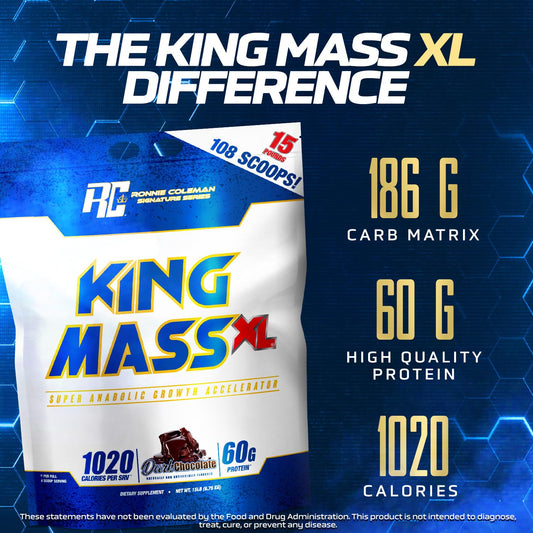Ronnie Coleman King Mass XL powder being poured for a shake