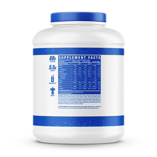Ronnie Coleman King Mass XL vanilla serving shake illustrating mass-building potential.
