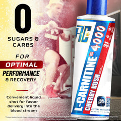 Apple Bomb flavor close-up of Ronnie Coleman L-Carnitine XS 4000 bottle.