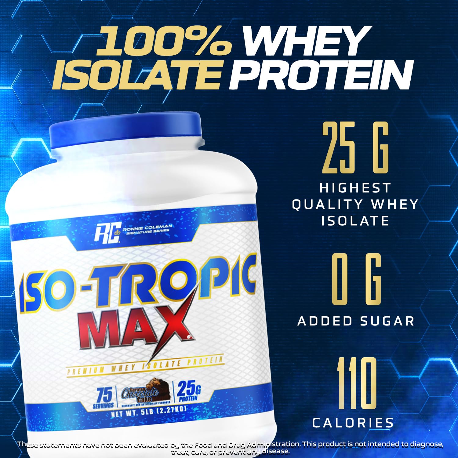 Ronnie Coleman whey isolate shake mixed for quick post workout refresh