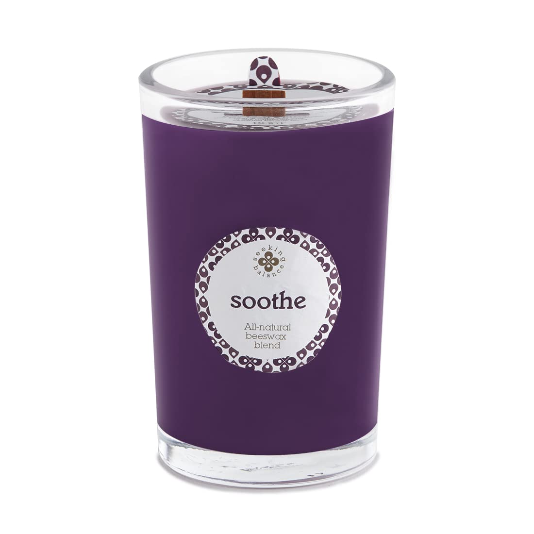 Root Candles Seeking Balance 8oz glass candle fills a room with soothing warmth and ambience.