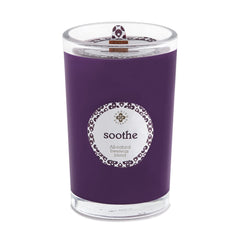 Root Candles Seeking Balance 8oz glass candle fills a room with soothing warmth and ambience.