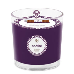Root Candles Seeking Balance bay leaf birch spa candle in glass jar for relaxing spaces.