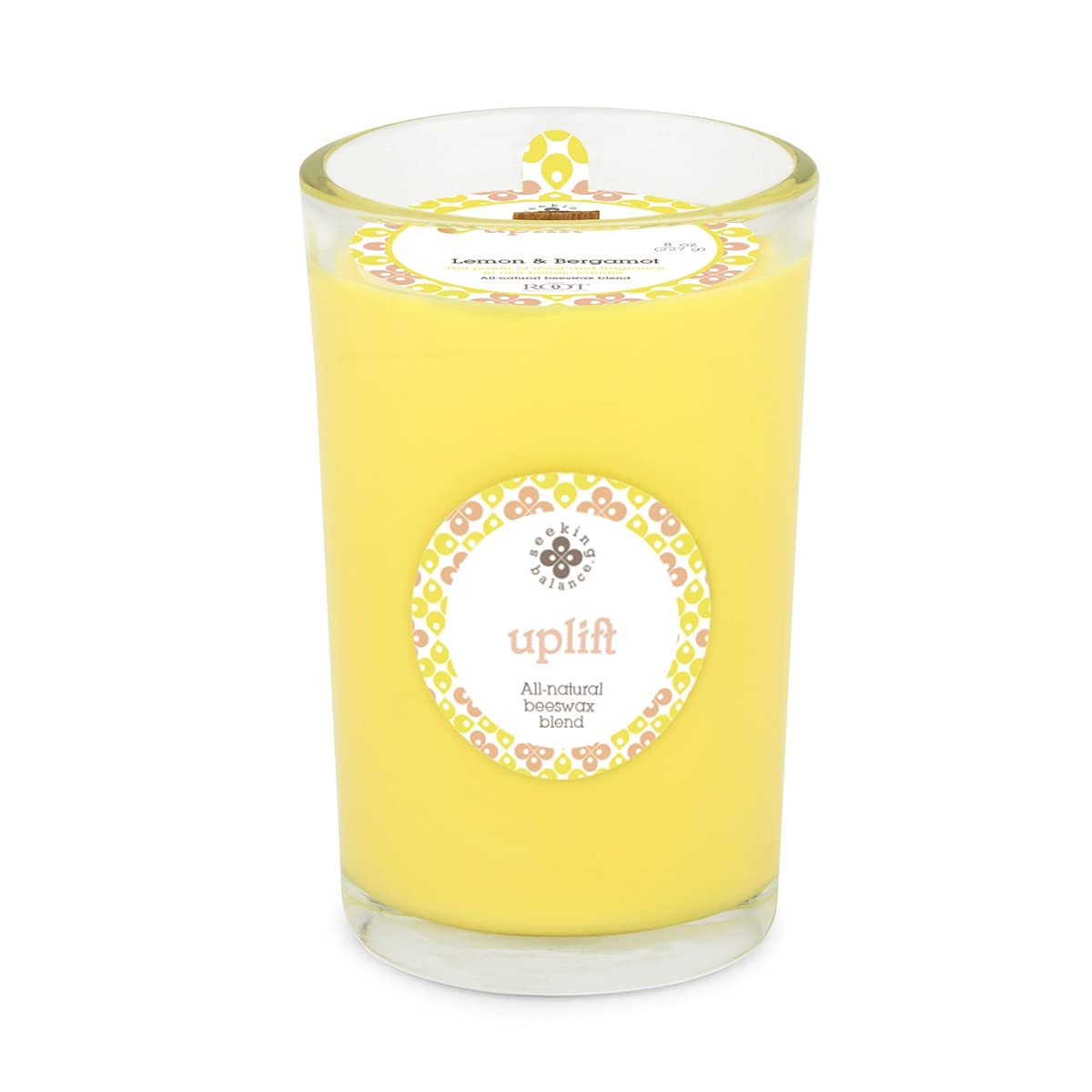 Root Candles Seeking Balance spa candle glows softly for relaxation