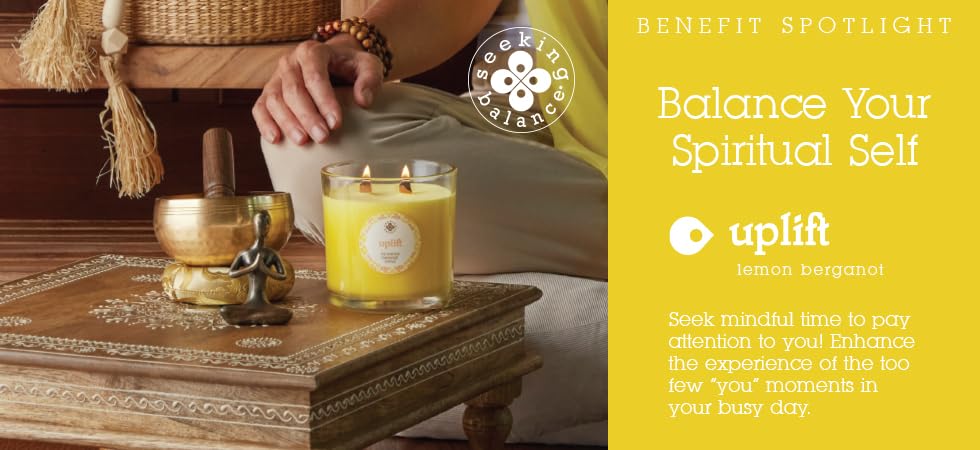 Detailed view of wick on Root Candles Seeking Balance candle