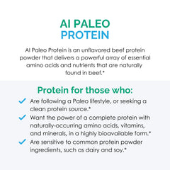 Rootcology AI Paleo Protein label closeup highlights clean ingredients