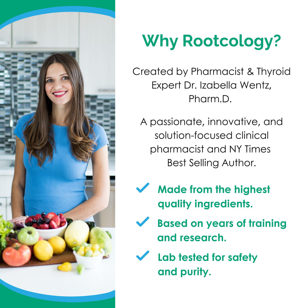 Rootcology Betaine with Pepsin ingredients panel highlights betaine HCl and pepsin