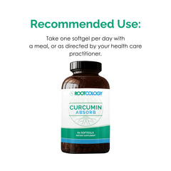 Ingredients panel on Rootcology Curcumin Absorb highlights MCTs and tocotrienols