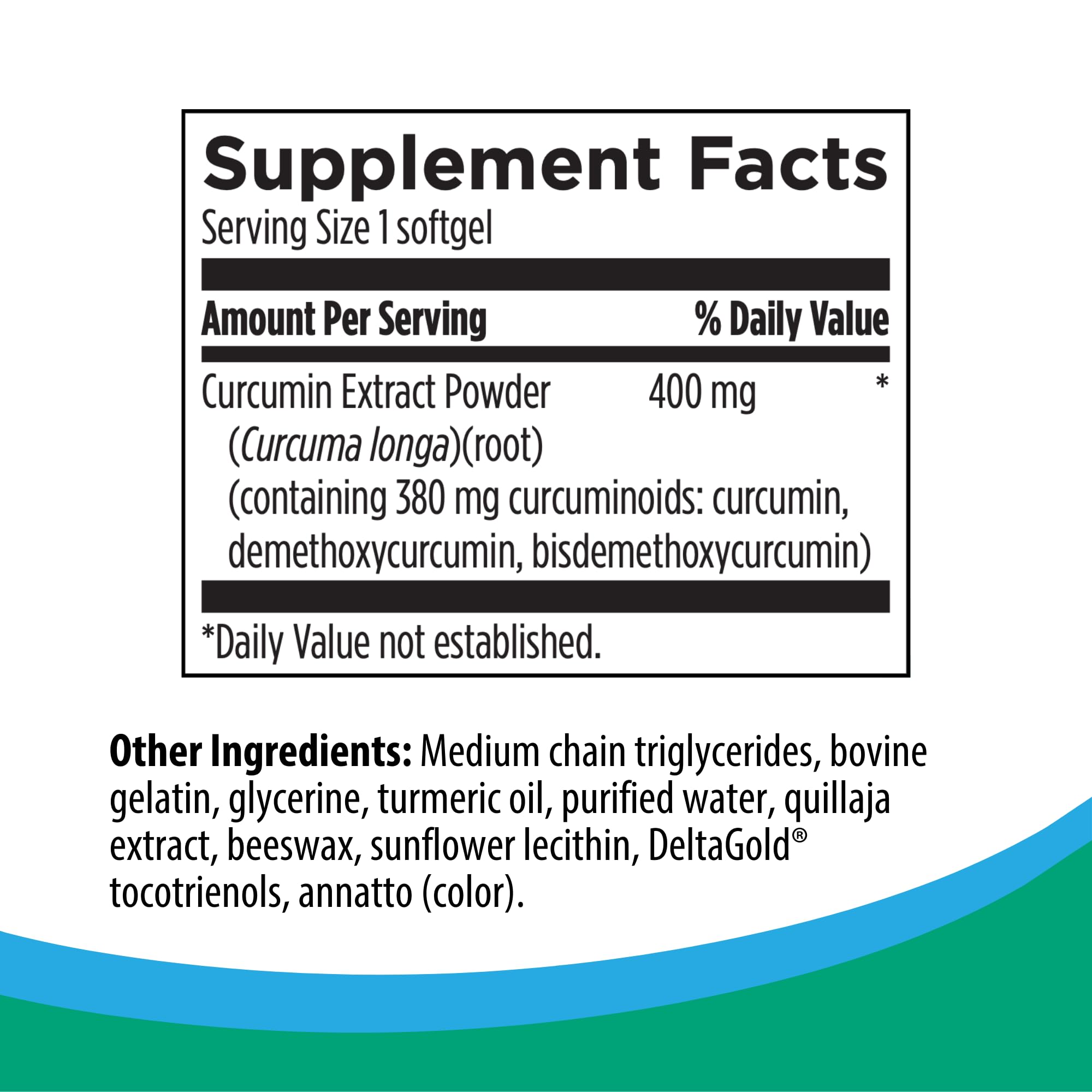 Close up of Rootcology Curcumin Absorb softgels highlighting the three bioactive curcuminoids