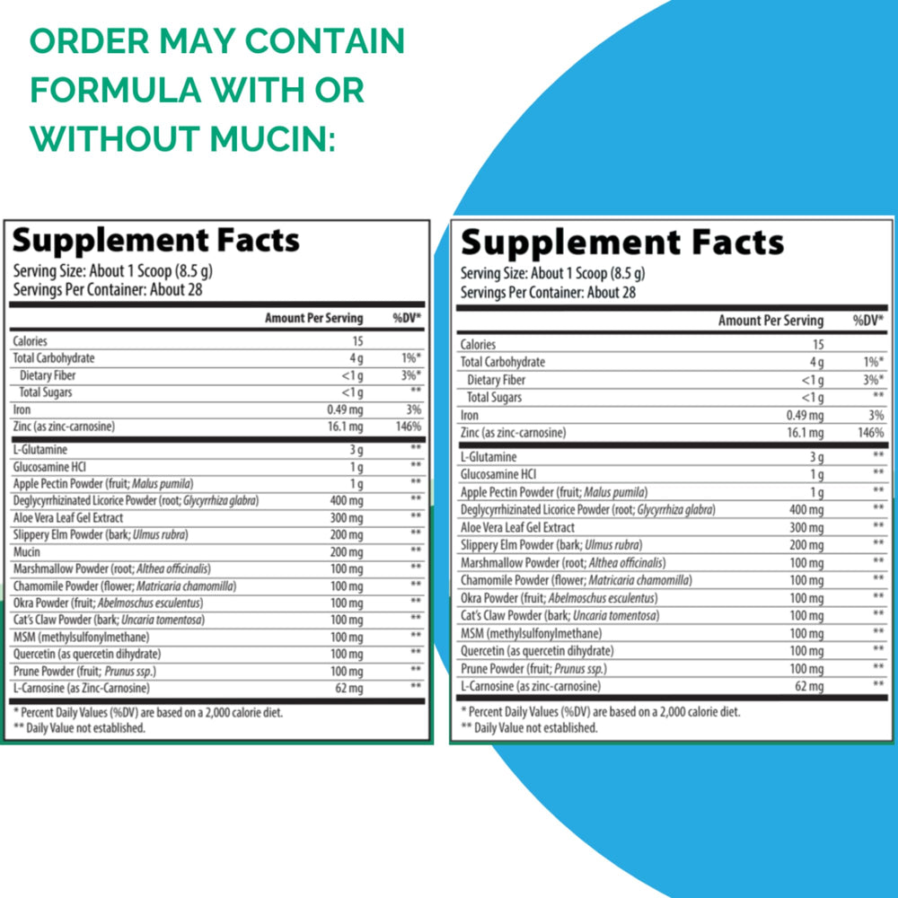 Rootcology Gut R&R Southern Peach label highlights zinc, licorice, aloe vera.