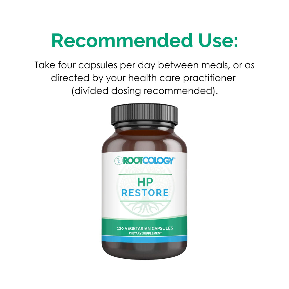 Rootcology HP Restore bottle being opened to illustrate easy daily intake.