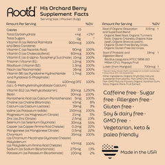 Eco-friendly Root'd packaging highlighting planet-friendly commitment.