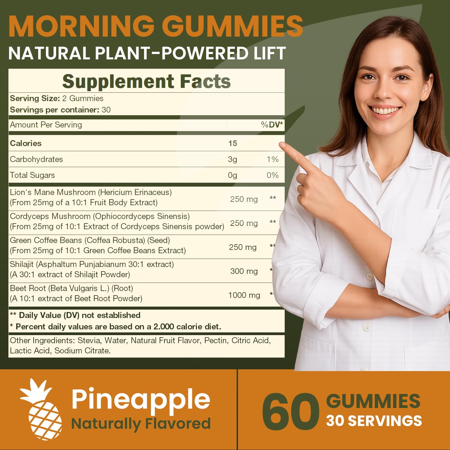 Gummies enriched with green coffee bean extract for natural wakefulness and focus