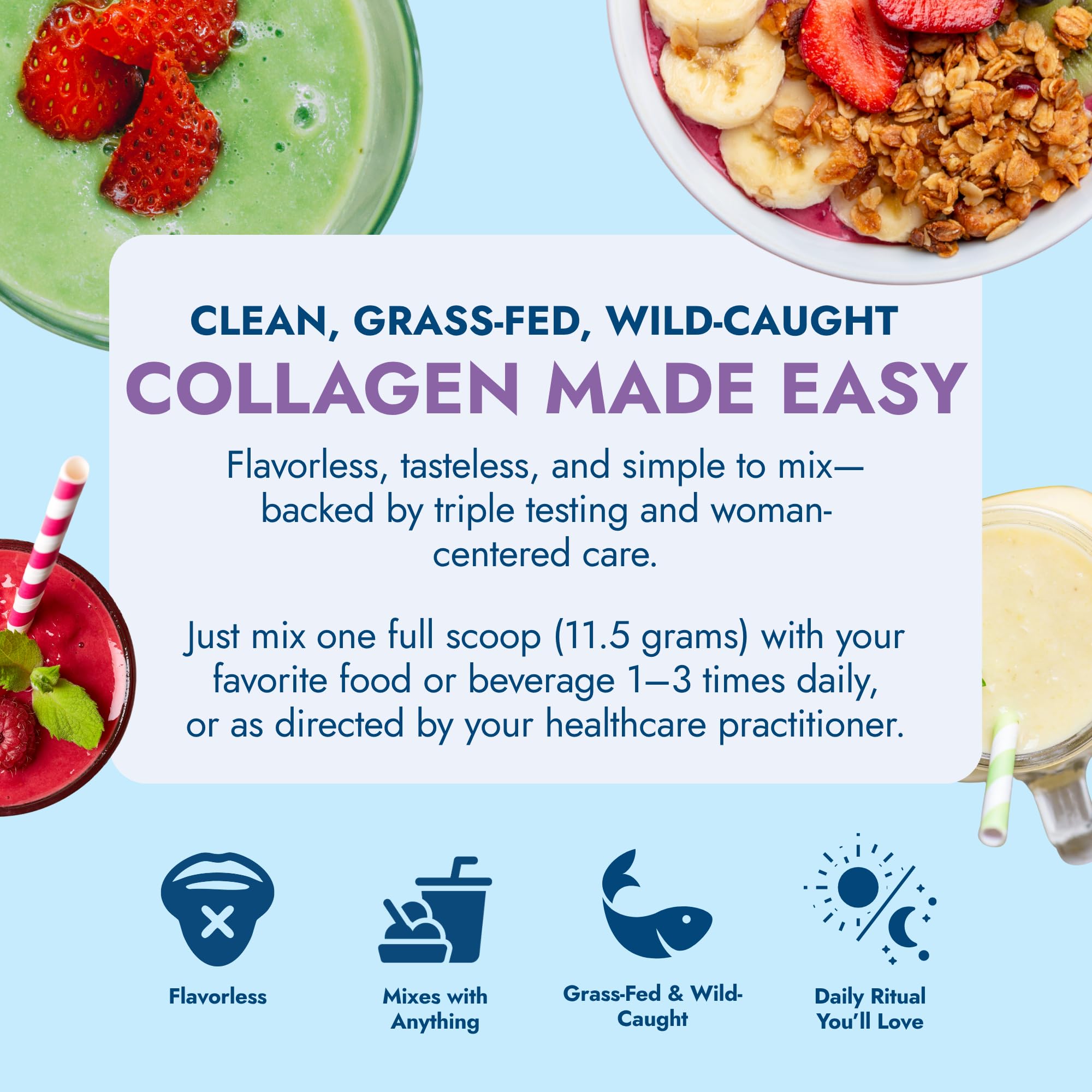 Rootganic Total Fem Collagen ingredients panel highlighting multiple collagen types
