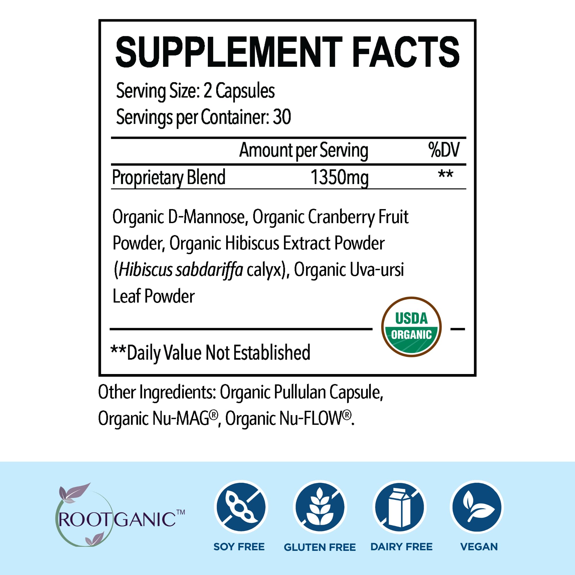 Rootganic Total Fem cranberry powder closeup highlights organic, urinary tract friendly antioxidant-rich berry.