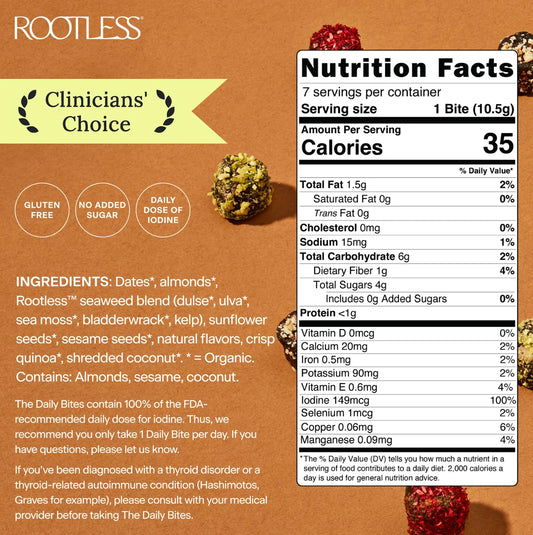 Rootless Seaweed Daily Bites Coconut Chai close-up texture highlighting whole-food ingredients