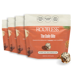 Rootless Seaweed Daily Bites Coconut Chai packaging on shelf for convenient daily ritual