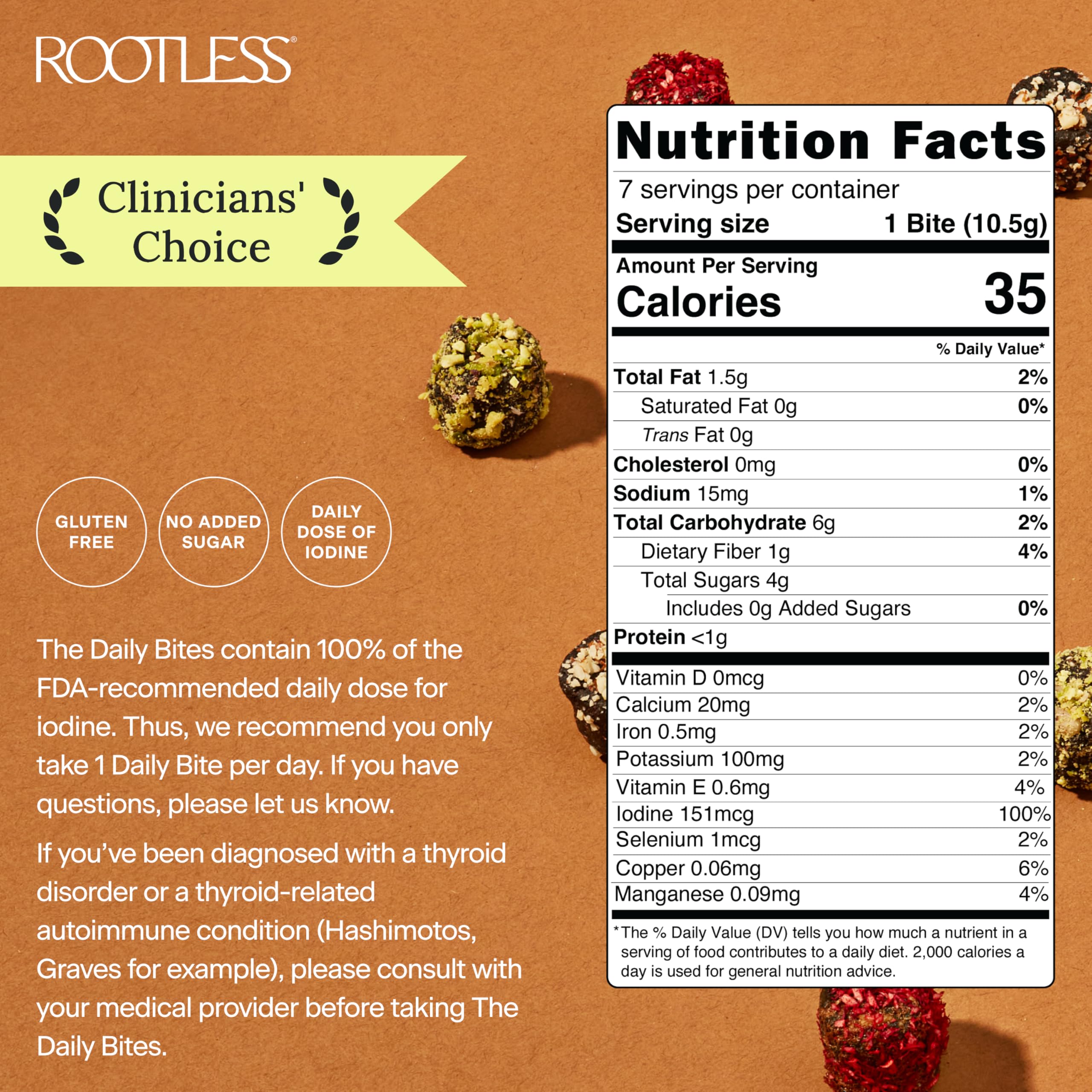Front view of Rootless Seaweed Daily Bites box showing convenient daily ritual.