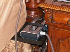 Roscoe Medical CPAP Holder tray catches leaks to protect floors.