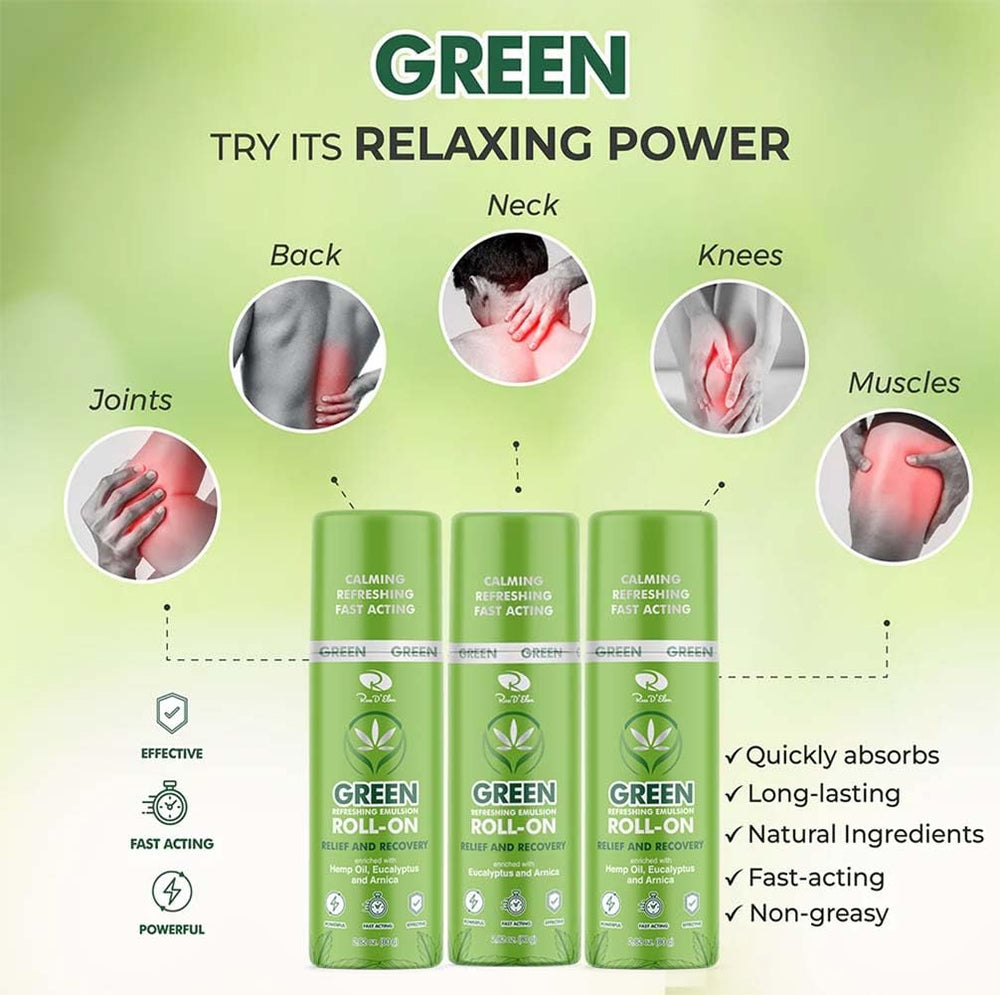 ROSS D'ELEN Green Menthol Roll-On features a smooth texture for easy application.