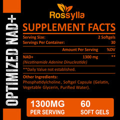 Close-up of Rossylla NAD+ capsules for easy daily use.