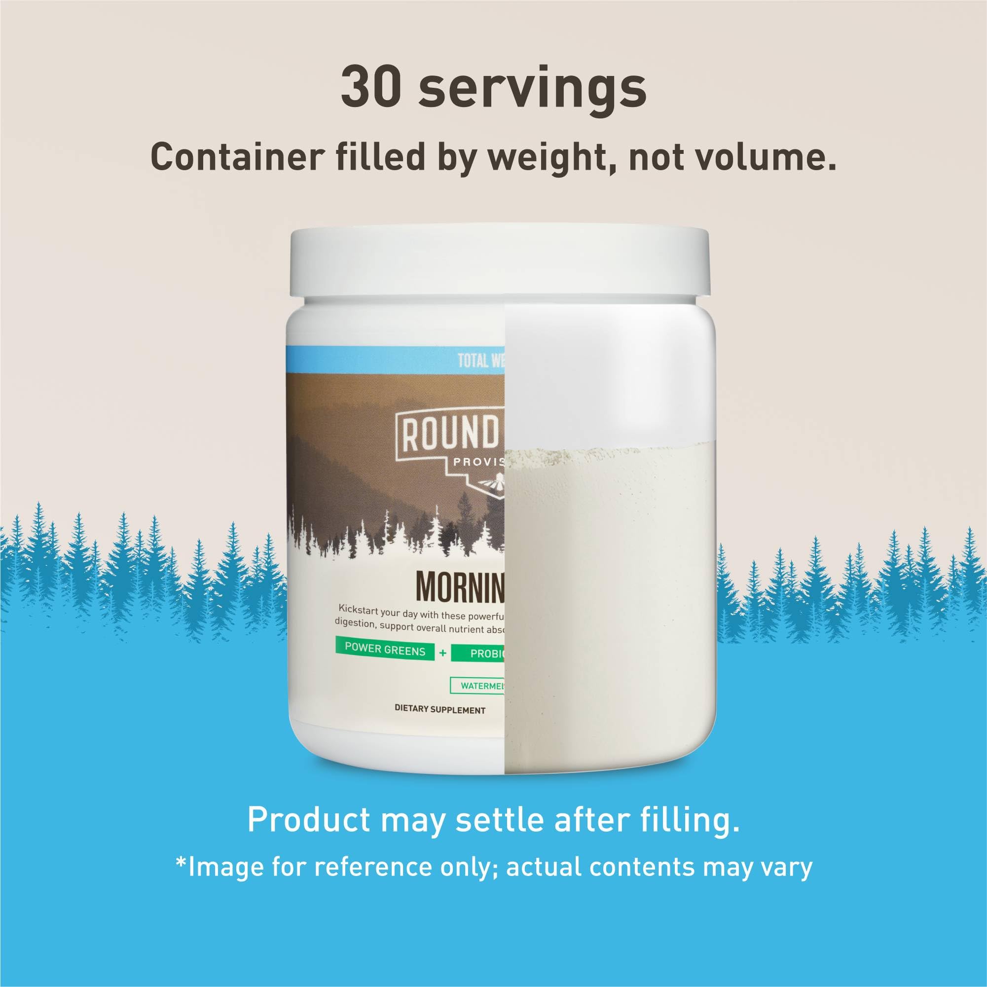 Label closeup showing probiotics and collagen ingredients.