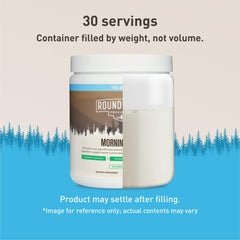 Label closeup showing probiotics and collagen ingredients.