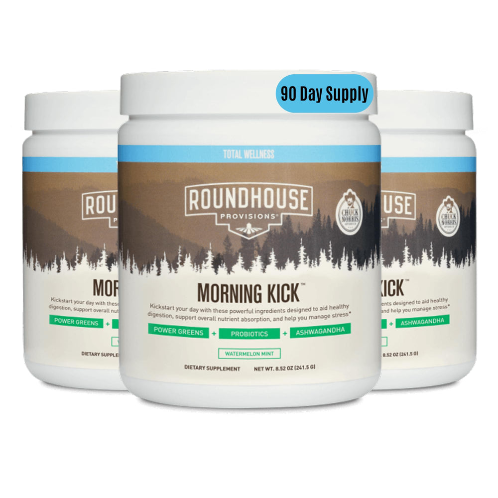 Roundhouse Provision Morning Kick bottle with watermelon mint for daily wellness.