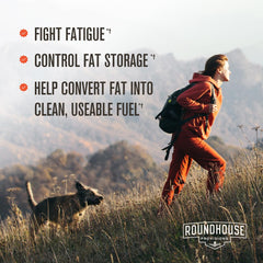 ROUNDHOUSE PROVISION Three Hit Combo capsules close-up highlighting compact wellness capsules.