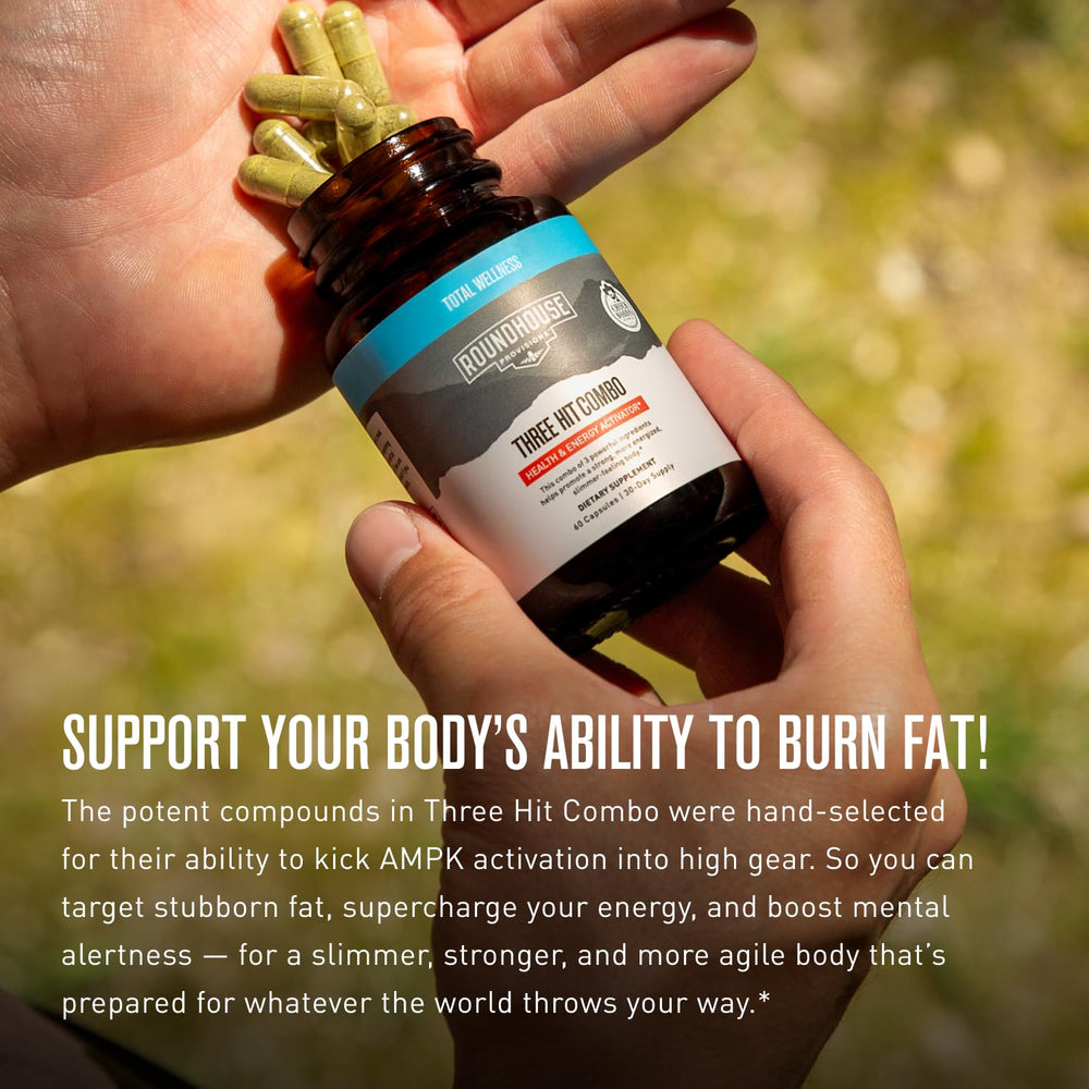 ROUNDHOUSE PROVISION Three Hit Combo slimming-feel depiction hinting at a leaner, energized body.