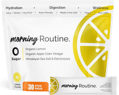 ROUTINE Morning Daily Hydration packaging on display, a convenient electrolyte boost for busy mornings.