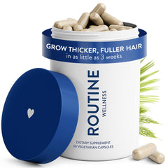 Routine Wellness Hair Growth Bottle: a convenient daily supplement for thicker, healthier-looking hair.