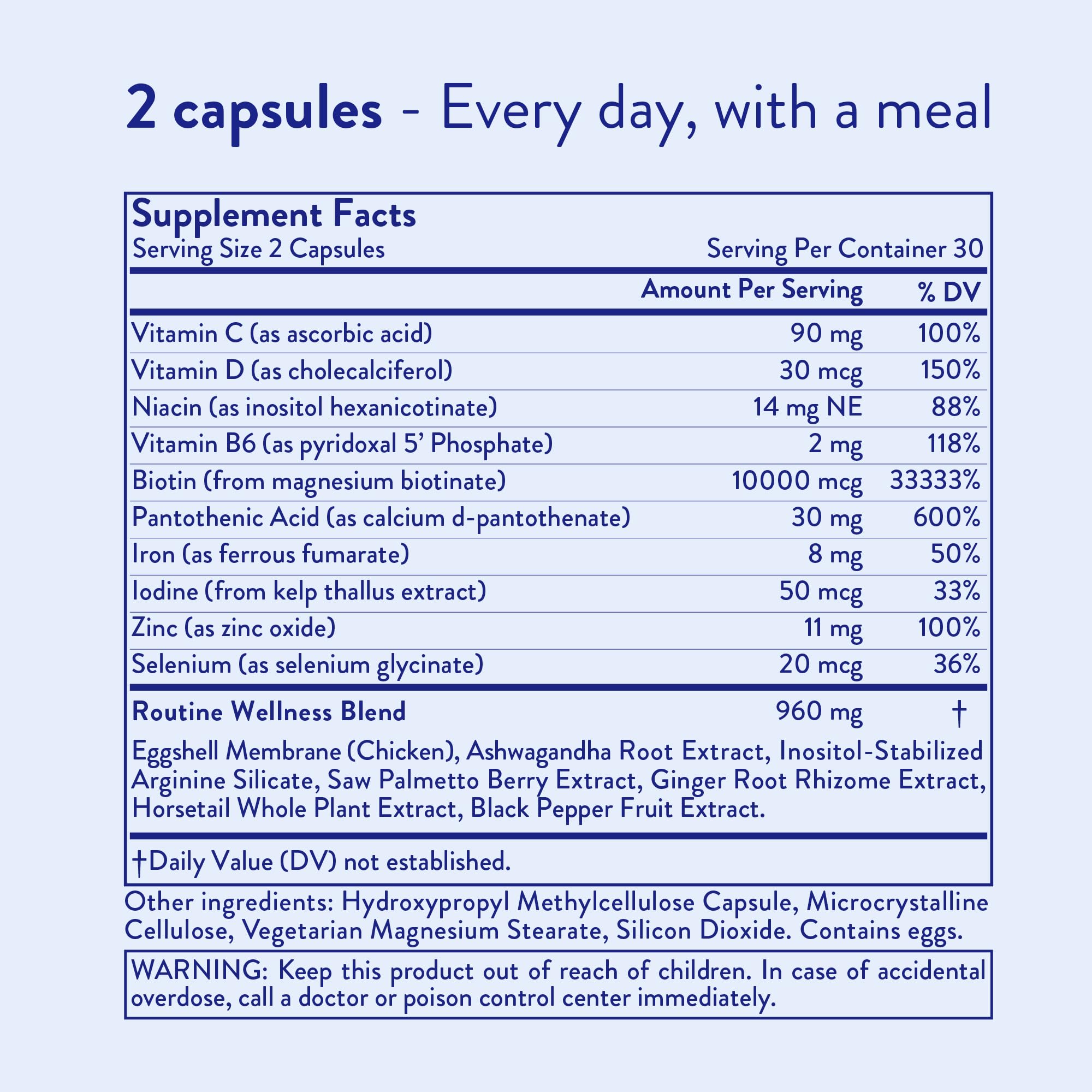 Routine Wellness Hair Growth Pill Capsule: individual capsule highlights easy supplementation.
