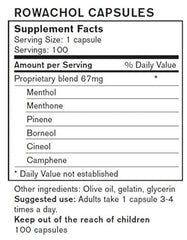Rowachol capsules closeup emphasizes easy daily routine.