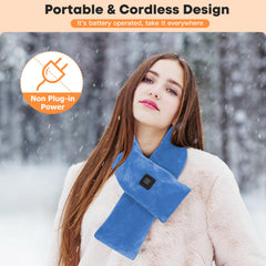 ROWARMSEY neck heating pad back view showing ergonomic wrap for soothing warmth.
