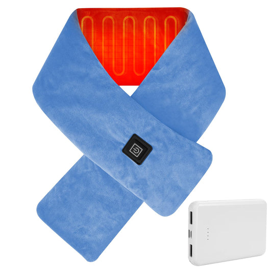 ROWARMSEY neck heating pad front view in sky blue for targeted neck warmth.