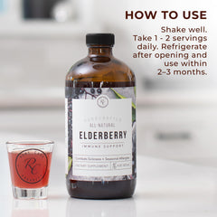 Rowe Casa Organics label close-up featuring organic elderberries