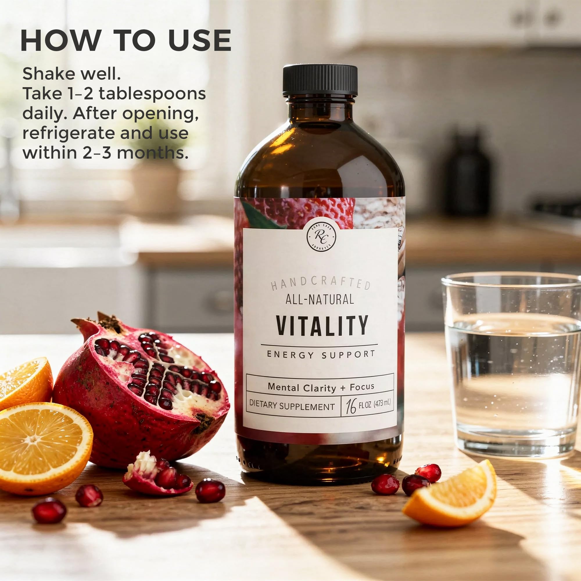 Label detail showing organic strawberries and guarana ingredients.