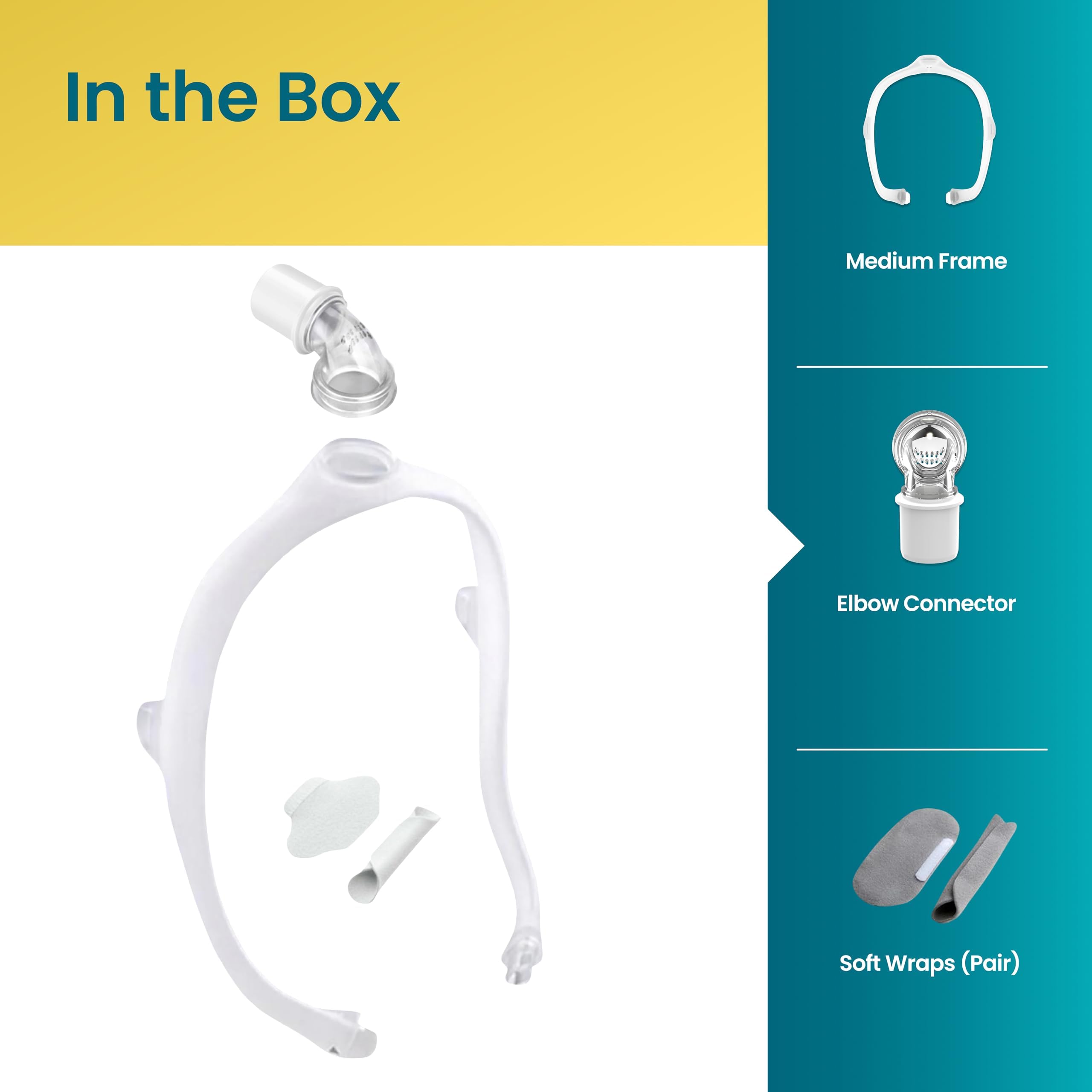 Roya Medical Dream Wear elbow connector enabling flexible mask movement.