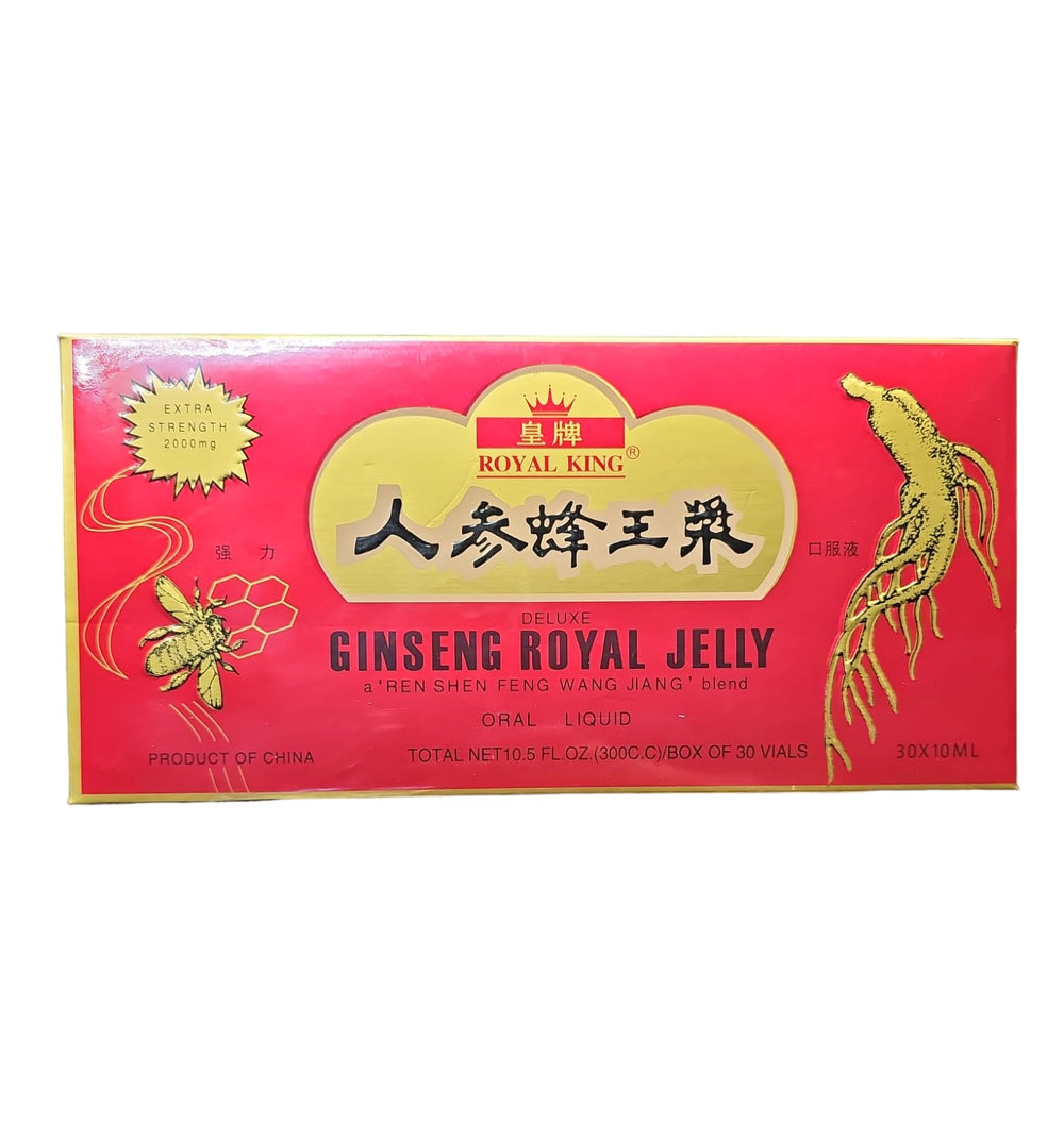 Royal King Deluxe ginseng royal jelly liquid bottle front view for daily vitality