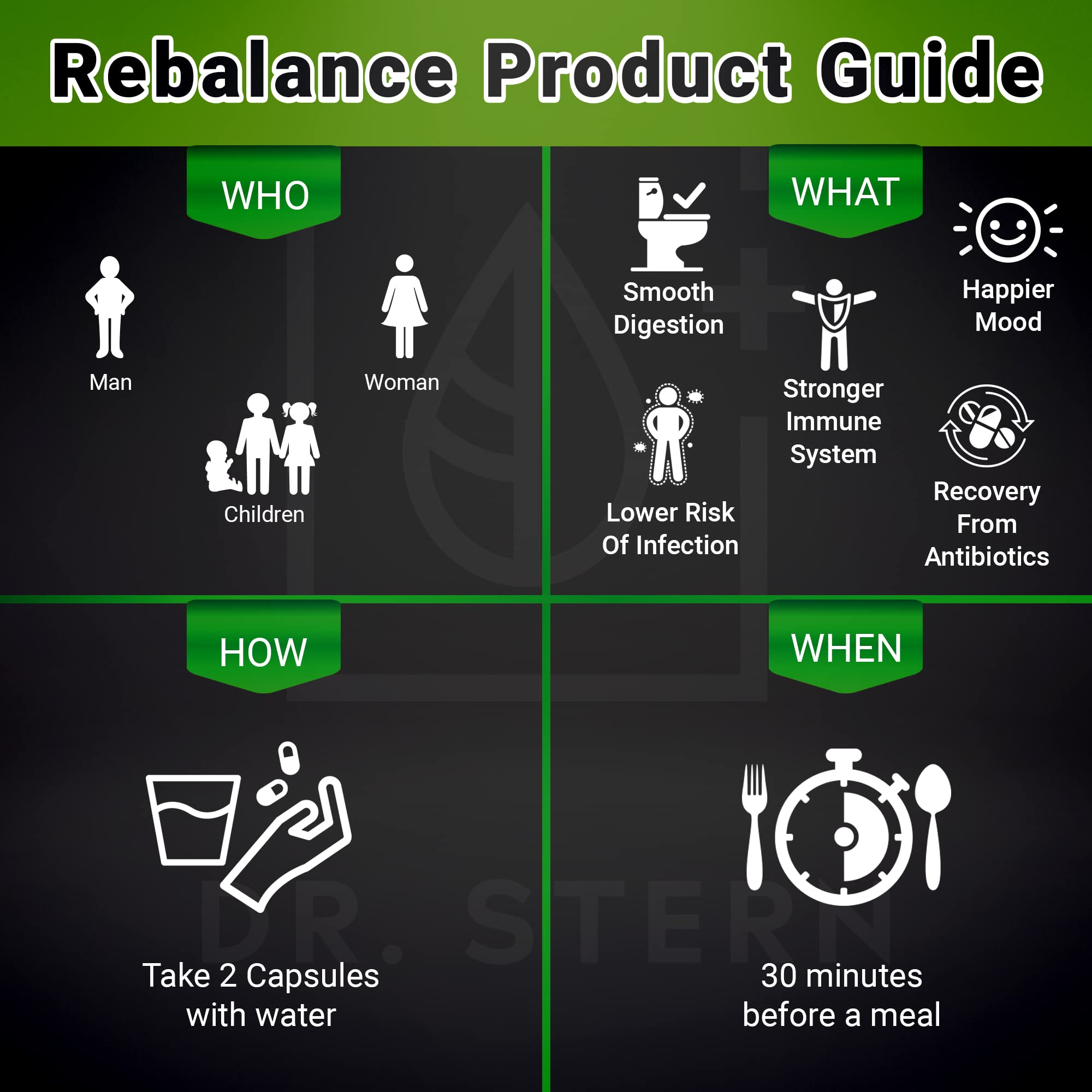 Royal-Organica Omissandi Rebalance organic prebiotic visual supports gut health.
