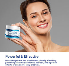 Roycederm applying cream to scalp for relief from itching