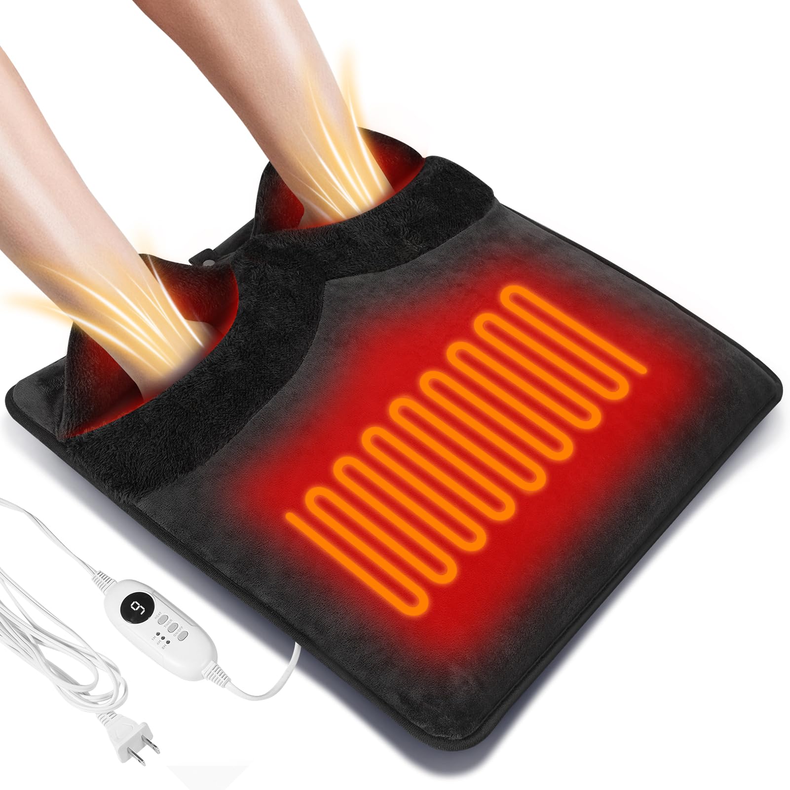 ROZEEYUU double-sided foot warmer top view showing cozy warmth for chilly mornings