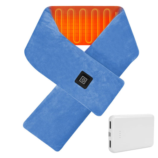 ROZEEYUU Rechargeable Neck Heating Pad in a hero shot demonstrates cordless warmth for travel.